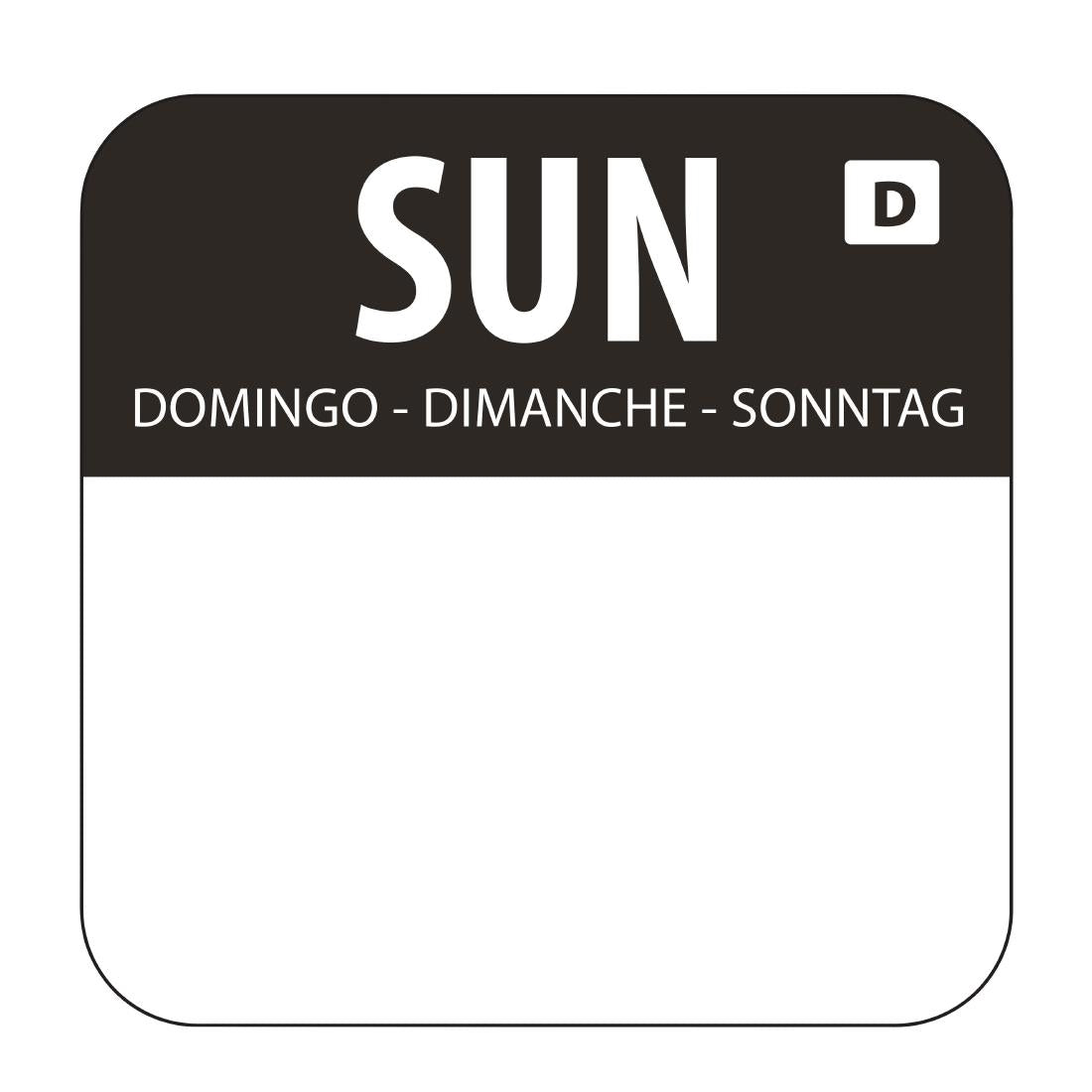Vogue Dissolvable Food Rotation Labels Sunday U783