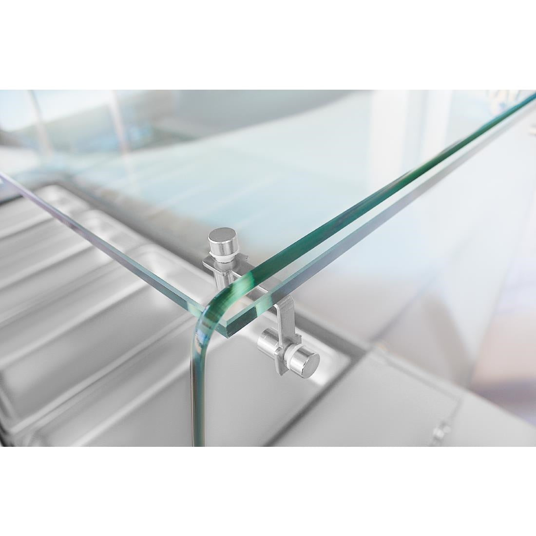 Polar U-Series GN Saladette Counter with Square Sneeze Guard 4 Door UA019-A