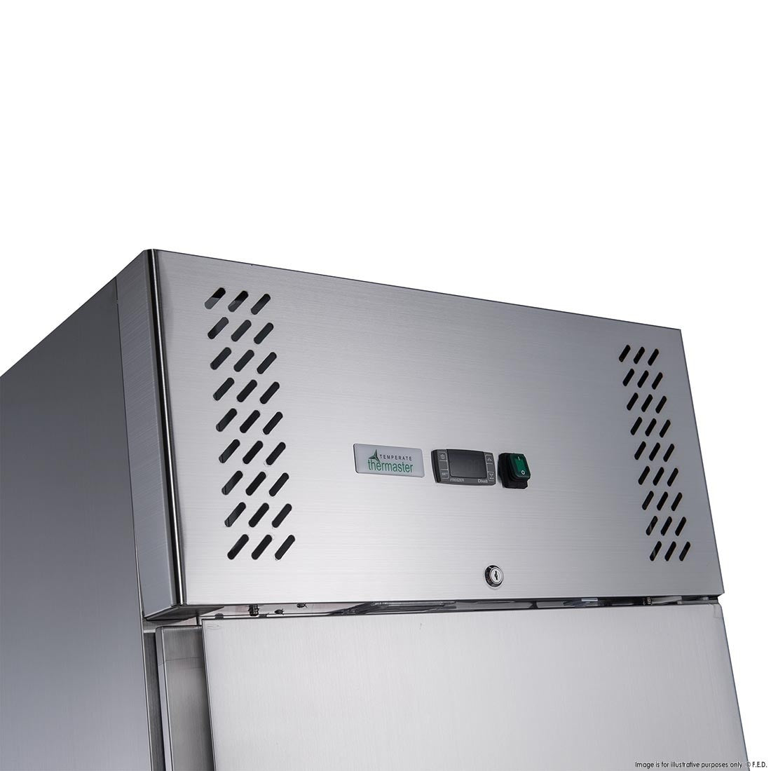 FED-X S/S Two Door Upright Fridge - XURC600S1V