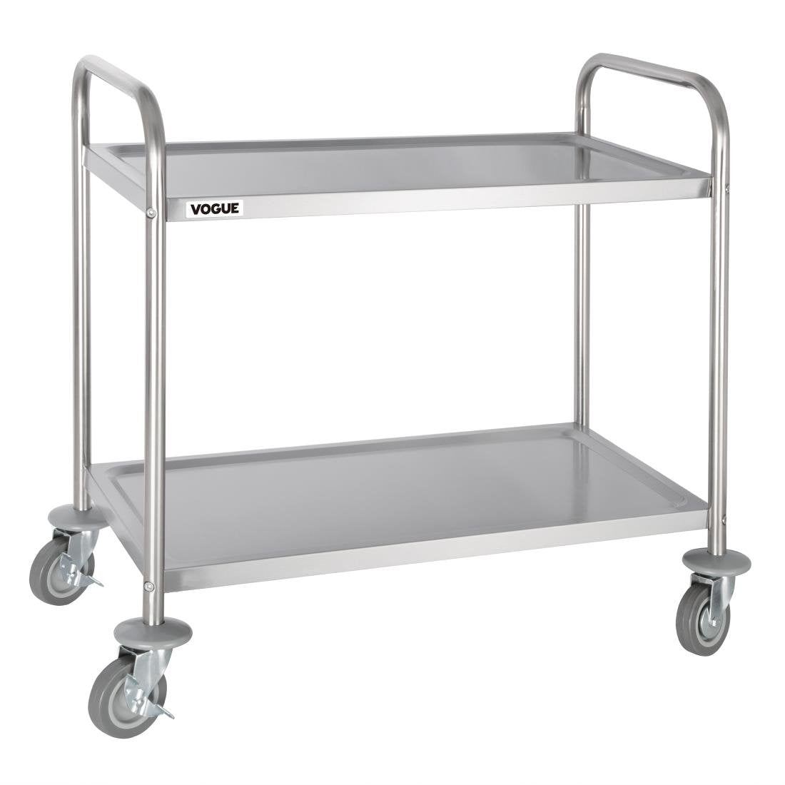 Vogue Stainless Steel 2 Tier Clearing Trolley Medium F997