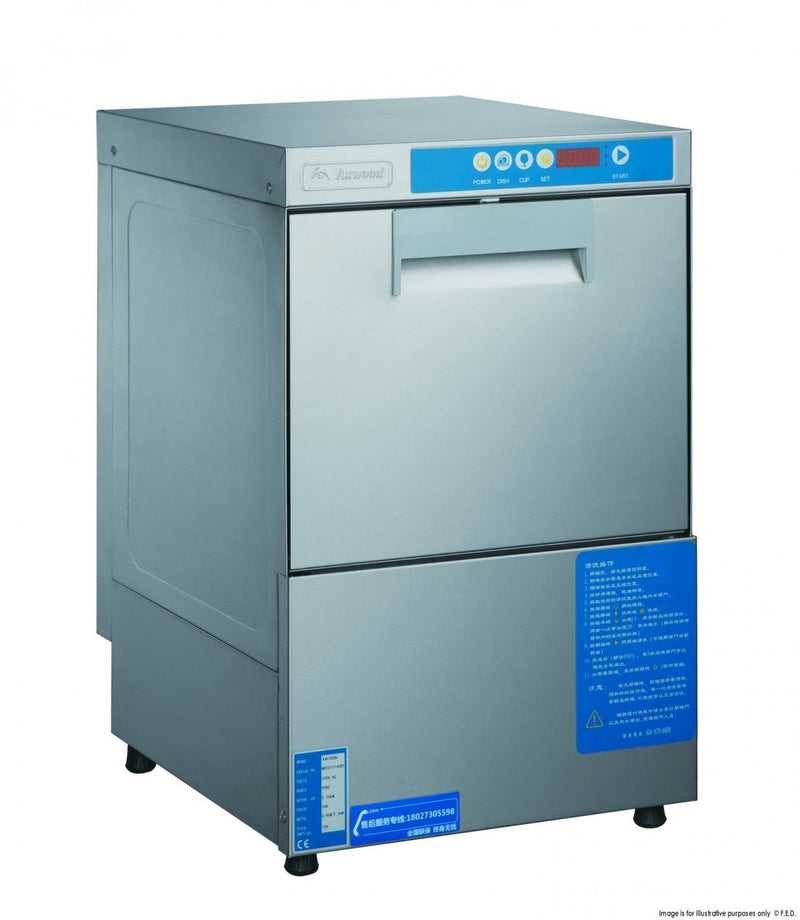 Axwood Underbench Glass Washer With Auto Drain Pump & Detergent Pump UCD-400