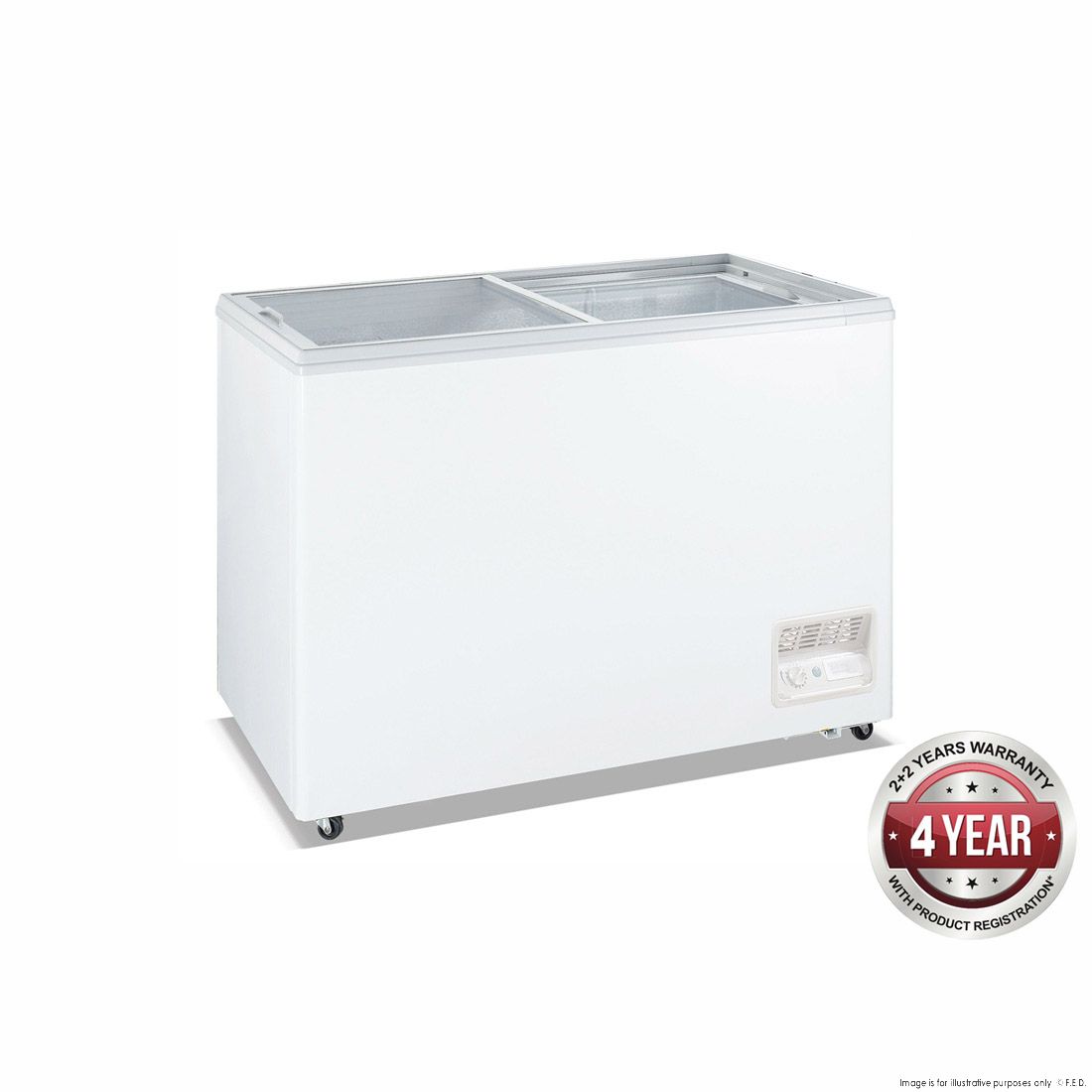 Thermaster Heavy Duty Chest Freezer With Glass Sliding Lids WD-520F