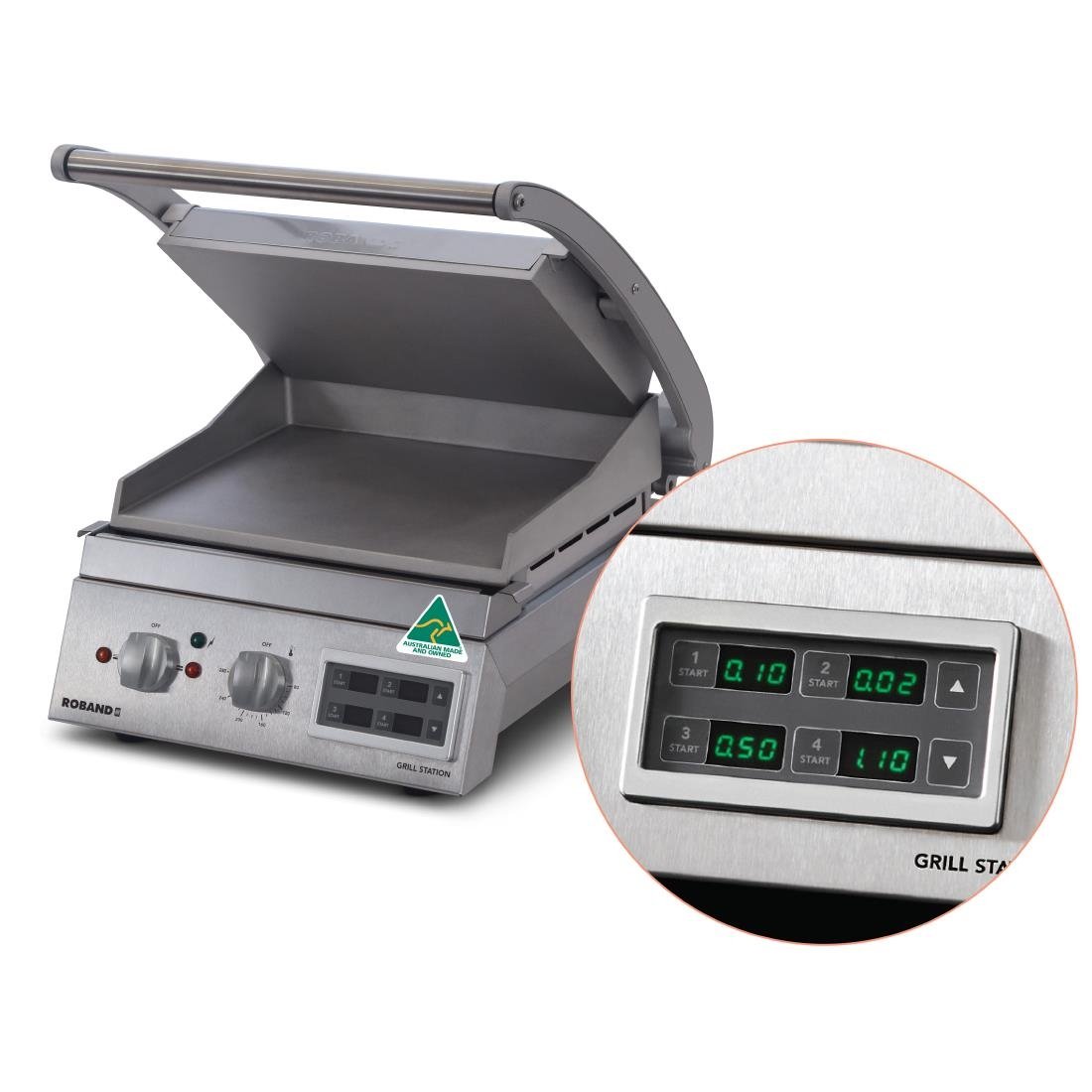 Roband 6 Slice Grill Station Smooth Plate with Electronic Timer (B2B) FY192
