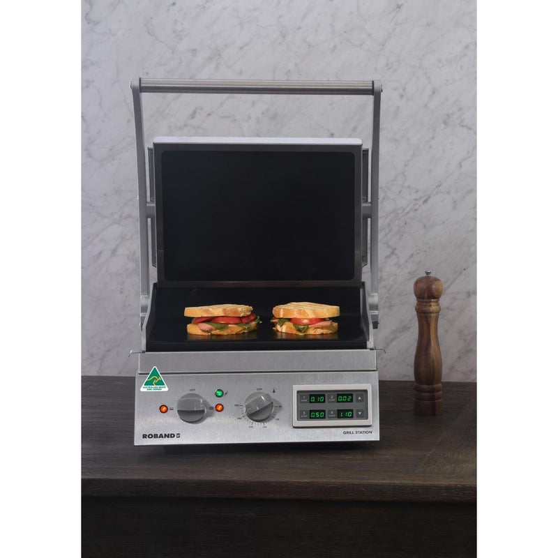 Roband 6 Slice Grill Station Smooth Plate with Electronic Timer (B2B)