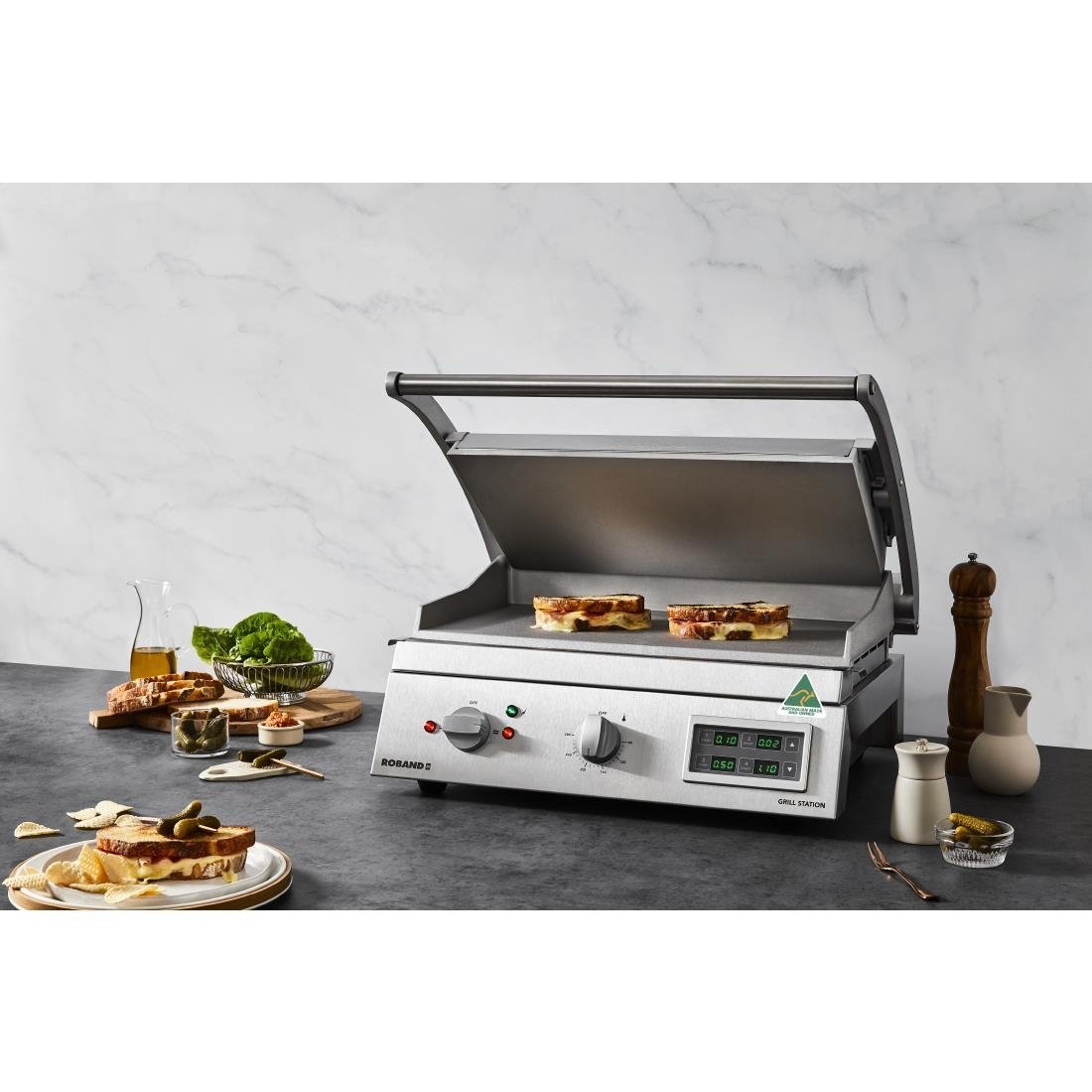 Roband 8 Slice Grill Station Smooth Plate with Electronic Timer 15 Amp (B2B) FY194