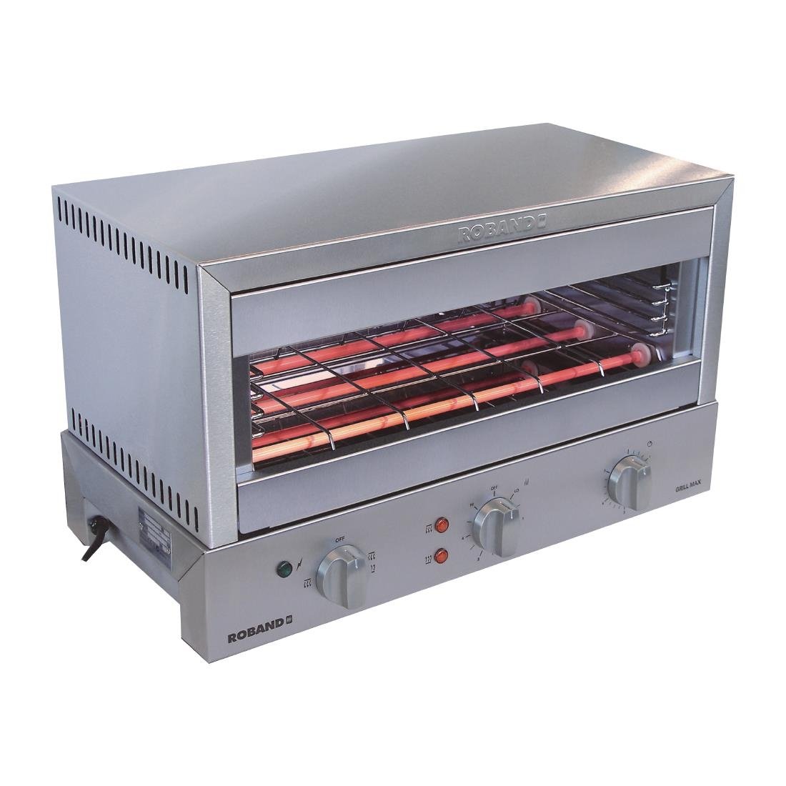 Roband Grill Max Toaster GMX810G Stainless Steel Body with Glass Element 8 Slice Capacity FY199