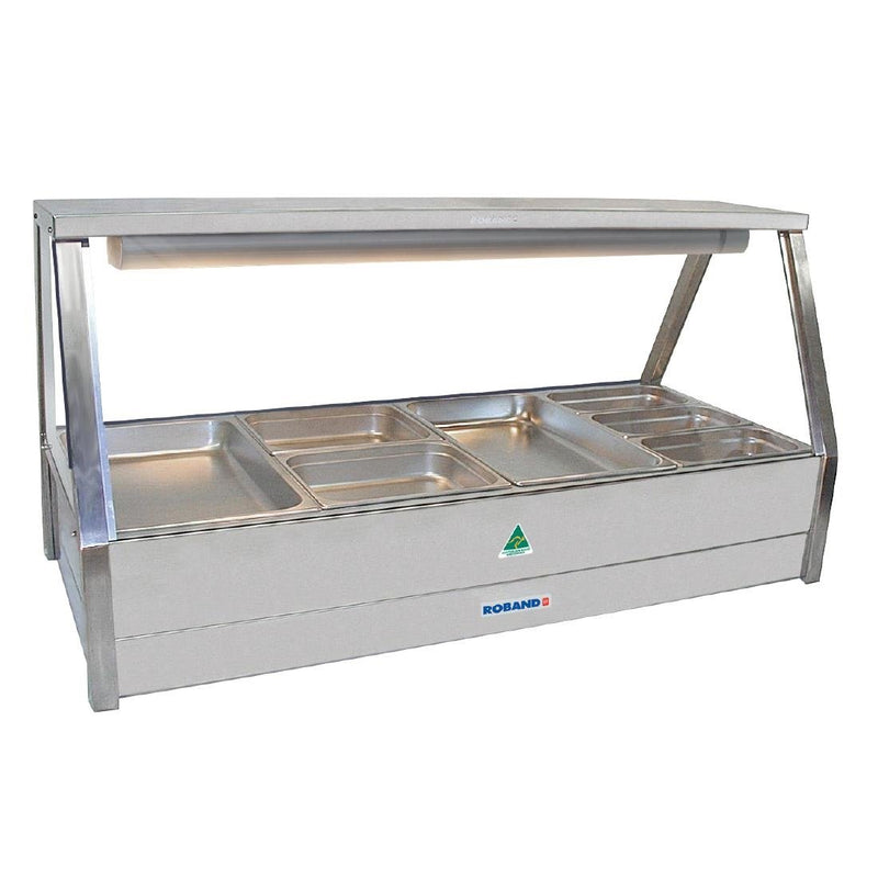 Roband Hot Food Display Bar with Roller Door - comes with 8x1/2 65mm Pans