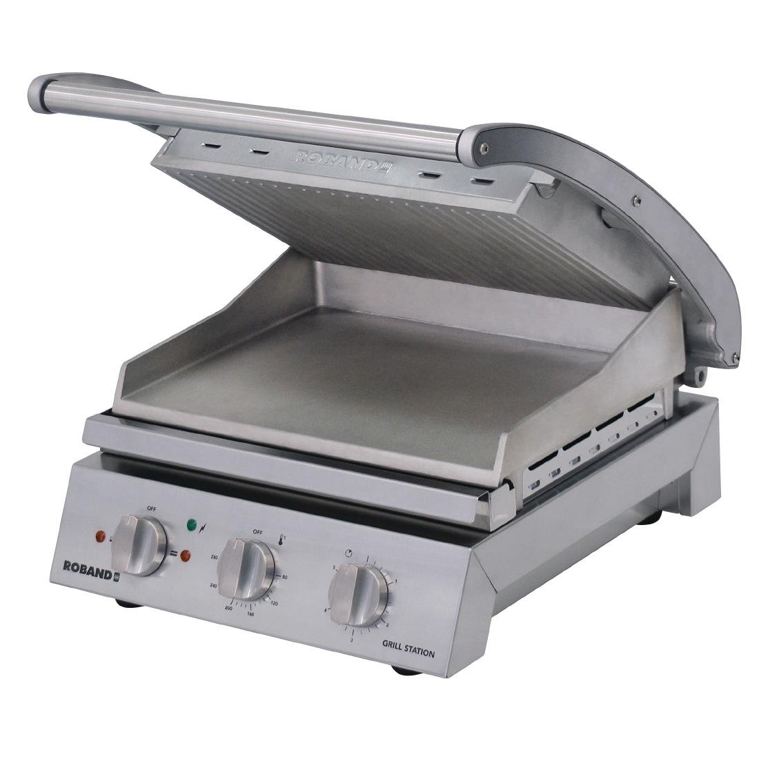 Roband Grill Station GSA610R with Ribbed Top Plate and Smooth Bottom Plate 6 Slice Capacity HJ744