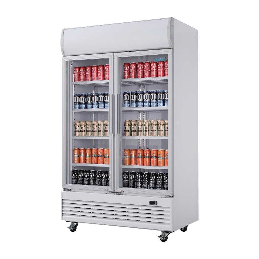 Polar G-Series Hinged Door Upright Display Cooler with Light Box 950Ltr GE580-A