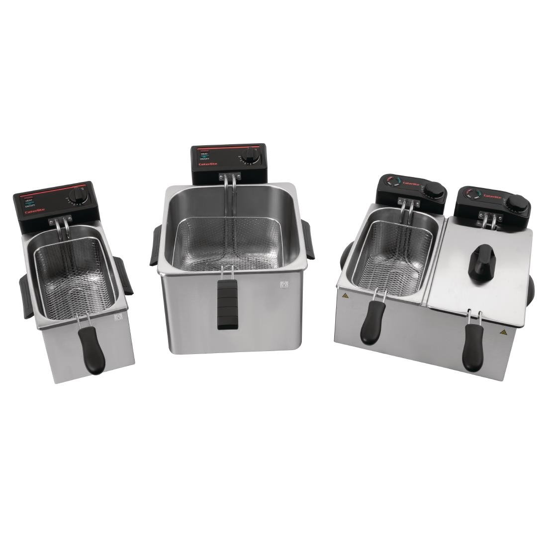 Caterlite Light Duty Twin Tank Twin Basket Countertop Fryer 2x 3.5Ltr GG199-A