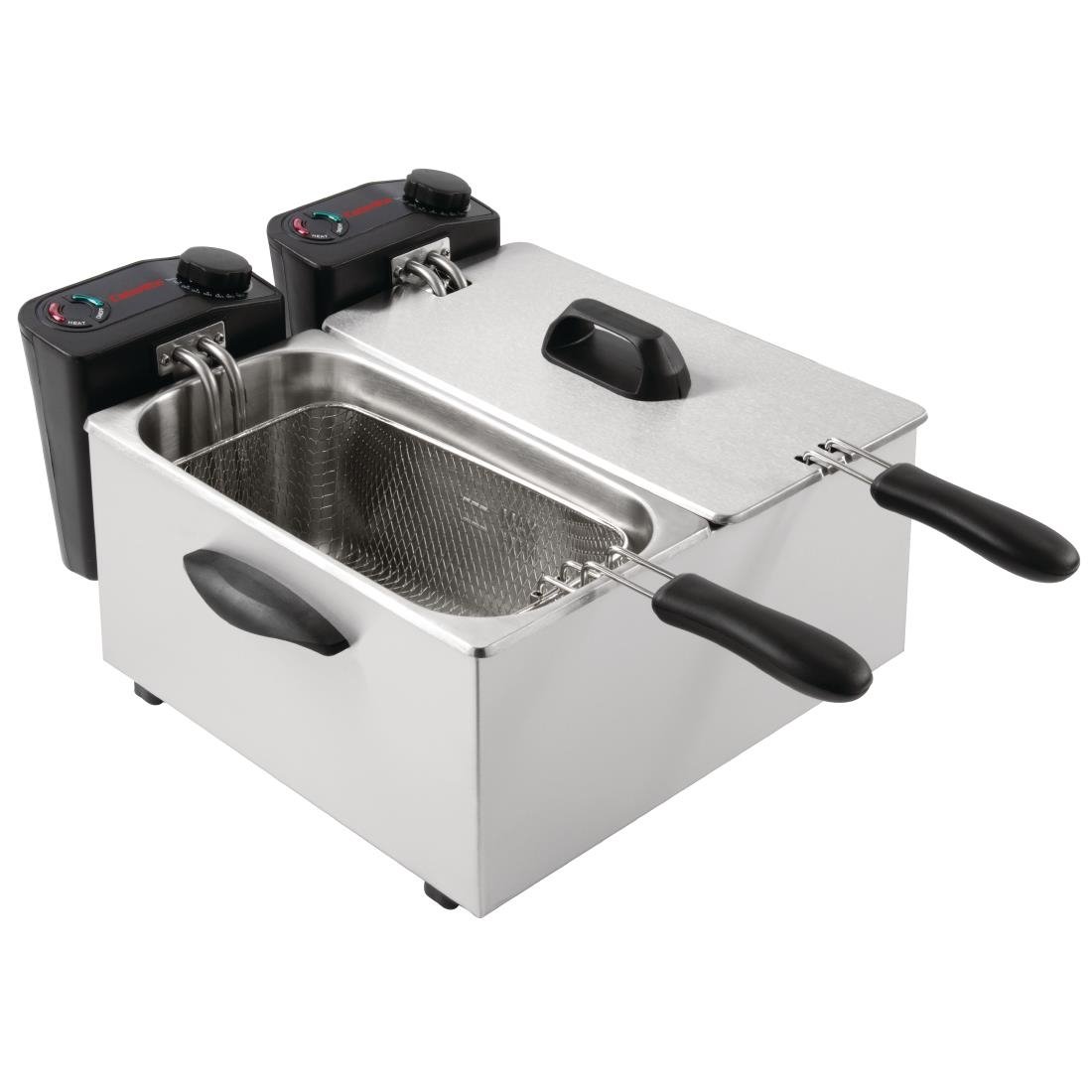 Caterlite Light Duty Twin Tank Twin Basket Countertop Fryer 2x 3.5Ltr GG199-A