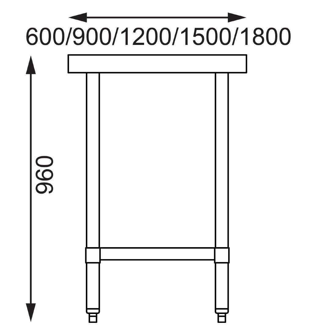 Vogue Stainless Steel Prep Table 900mm GJ501