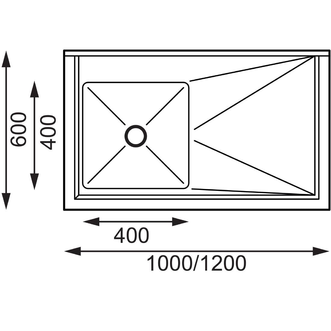 Vogue Single Bowl Sink R/H Drainer - 1200mm 90mm Drain HC903