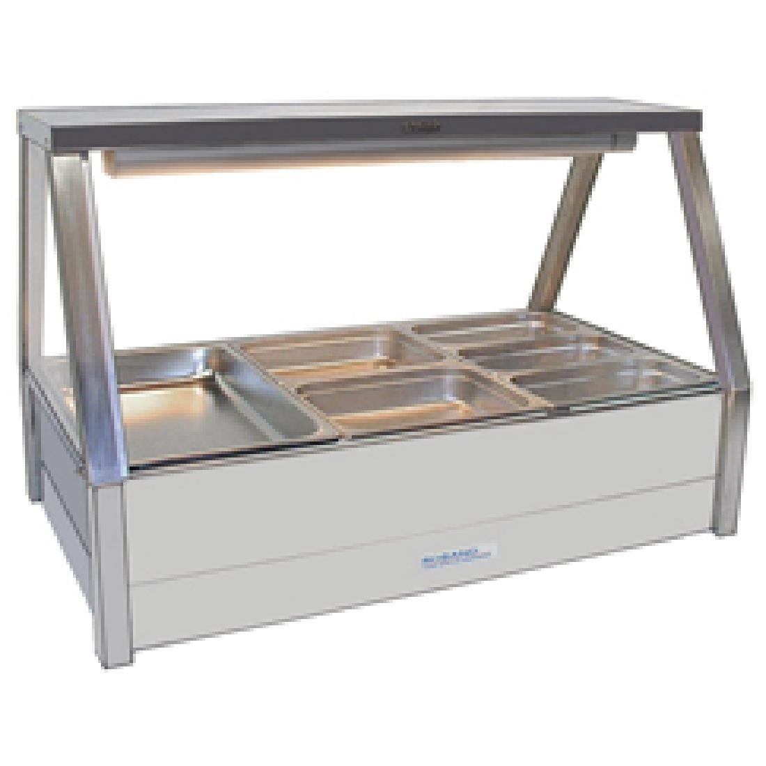 Roband Foodbar E23 Double Row Straight Glass with 6x 1/2 size 65mm Pans HJ596