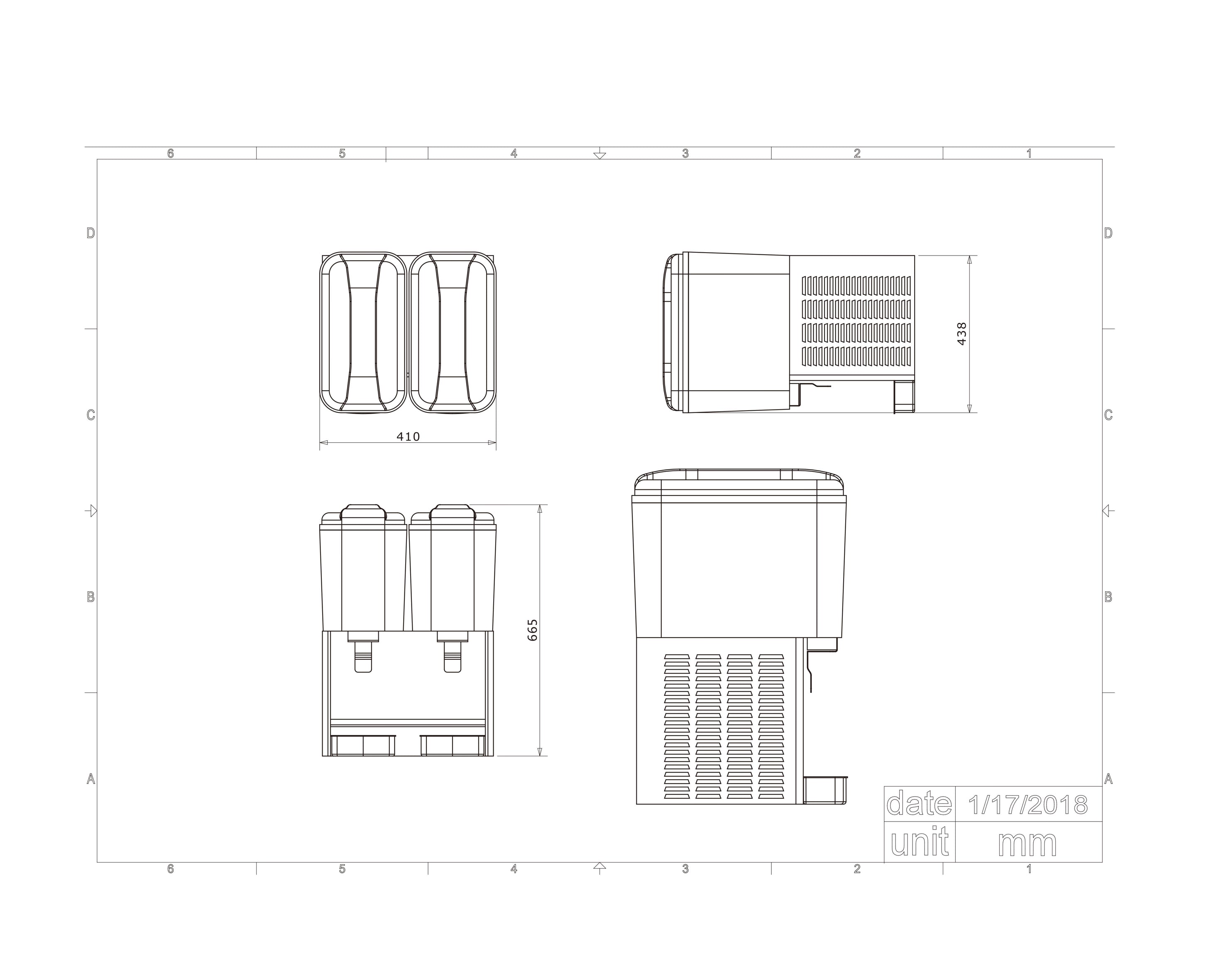 F.E.D Double Bowl Juice Dispenser KF12L-2