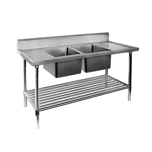 Modular Systems Double Centre Sink Bench With Pot Undershelf DSB7-2400C/A