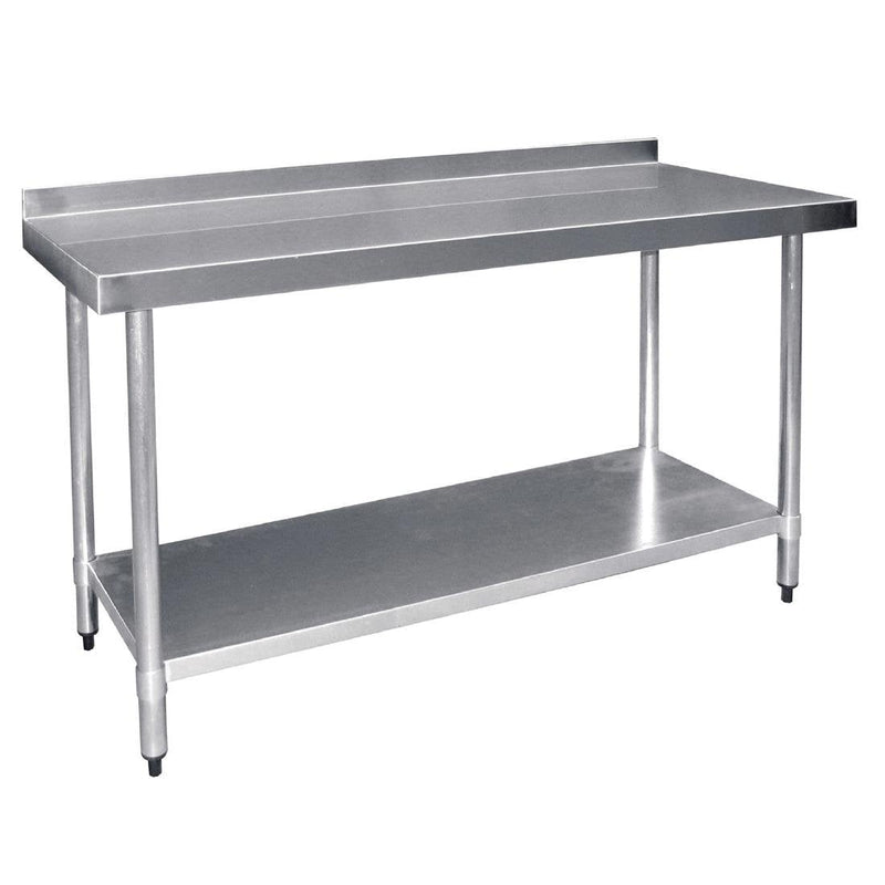 Vogue Stainless Steel Prep Table with Splashback 1500mm