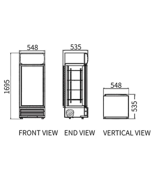 Snow Village Single Glass Door Display Fridge LC-228(A) - LC-228(A)