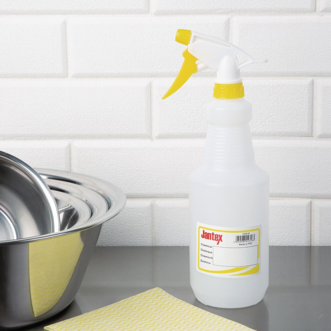 Jantex Colour Coded Spray Bottles Yellow 750ml CD816