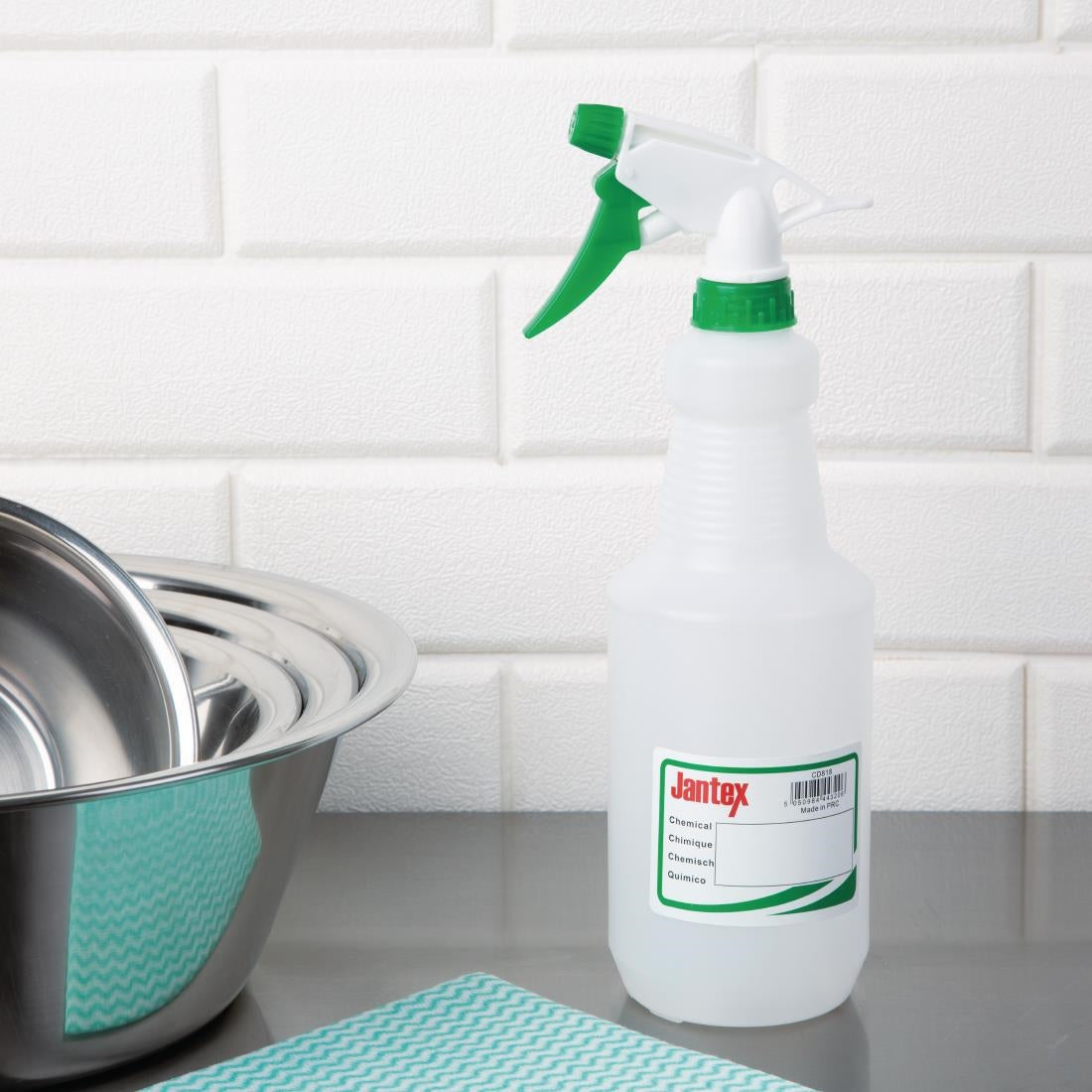 Jantex Colour Coded Spray Bottles Green 750ml CD818