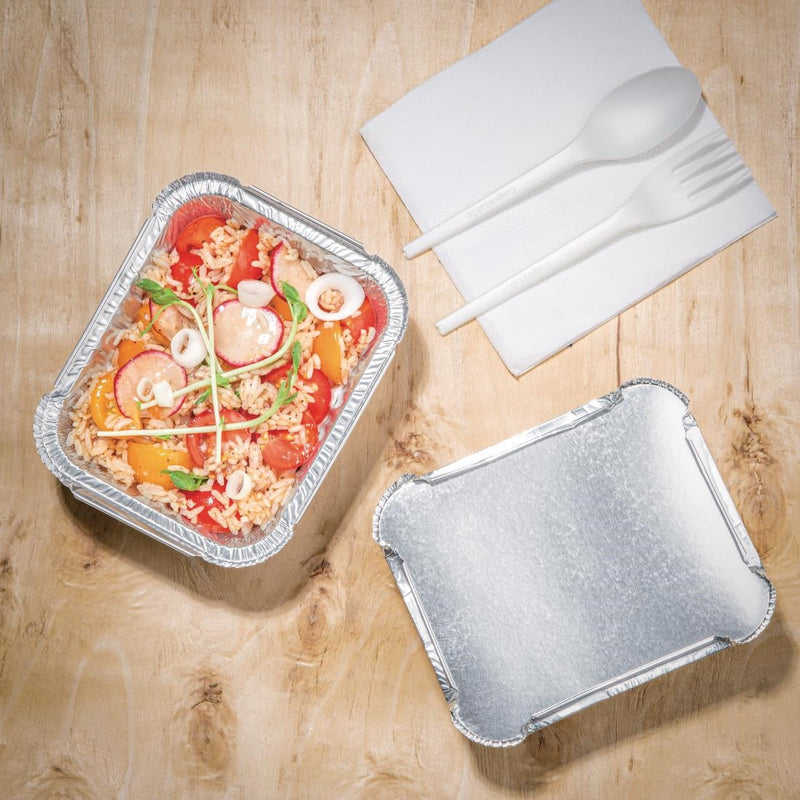 Waxed Lids for Fiesta Recyclable Medium Foil Containers (Pack of 500) DA087