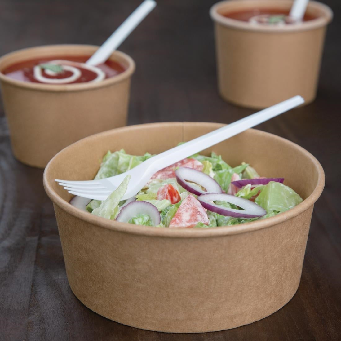 Fiesta Compostable Round Kraft Salad Bowls 750ml (Pack of 300) FB197