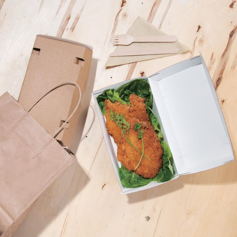 Fiesta Compostable Kraft Food Boxes Large 204mm (Pack of 100) FB667