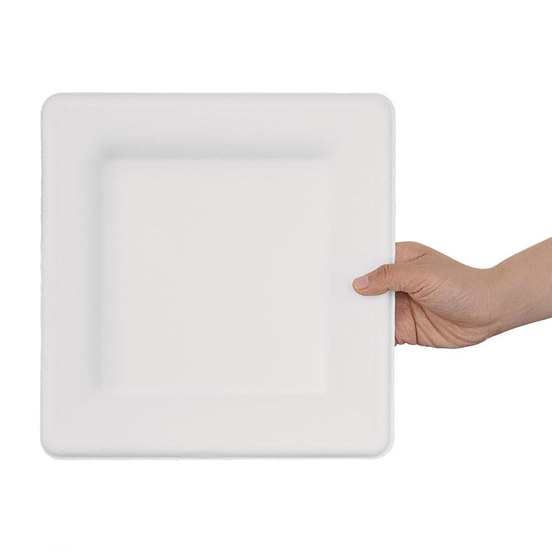 Fiesta Compostable Bagasse Square Plates 261mm (Pack of 50) FC520