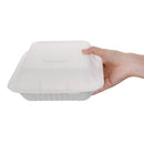 Fiesta Compostable Bagasse Hinged 3-Compartment Food Containers 201mm (Pack of 200) FC526