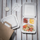 Fiesta Compostable Bagasse Hinged 3-Compartment Food Containers 201mm (Pack of 200) FC526