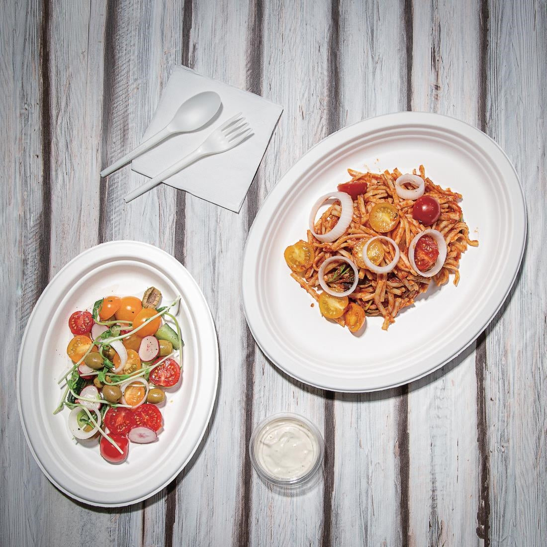 Fiesta Compostable Bagasse Oval Plates 316mm (Pack of 50) FC535