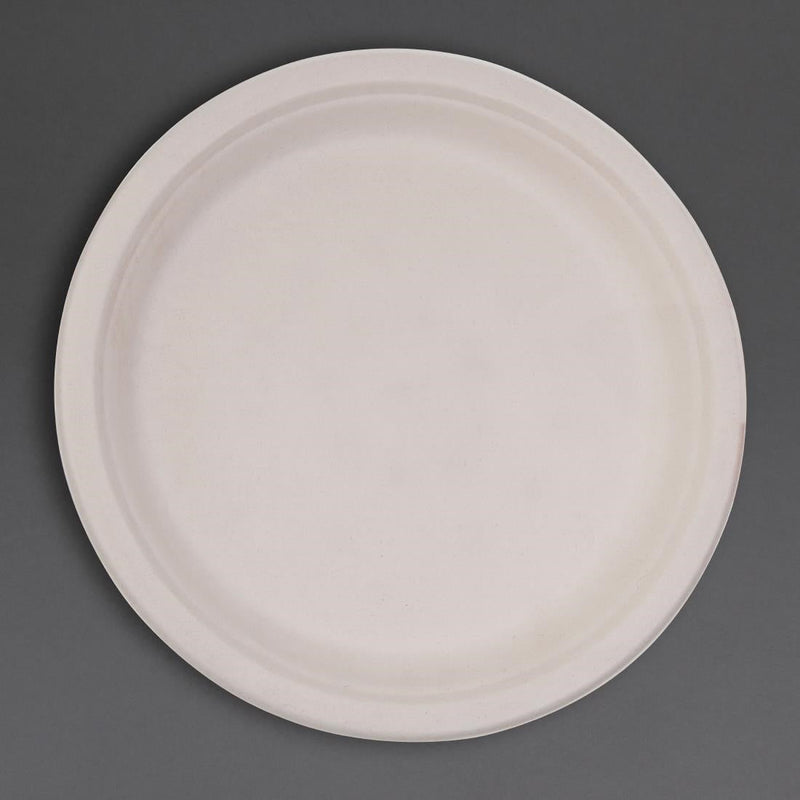 Fiesta Compostable Bagasse Round Plates Natural Colour 179mm (Pack of 50) FC546