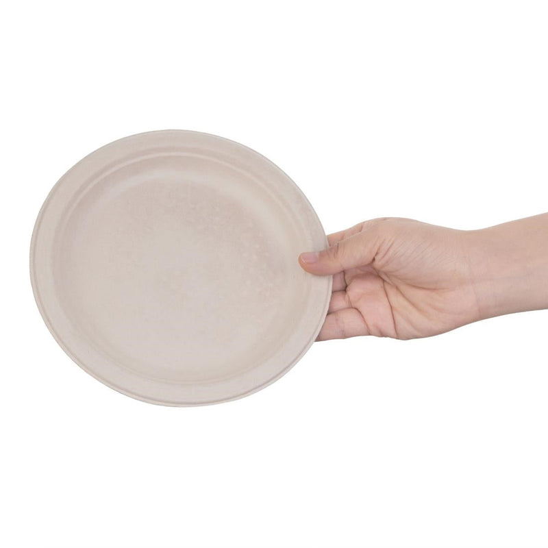 Fiesta Compostable Bagasse Round Plates Natural Colour 179mm (Pack of 50) FC546