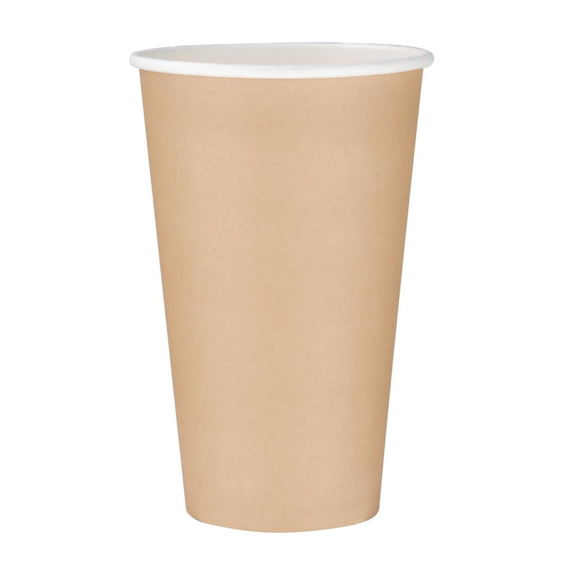 Fiesta Recyclable Takeaway Coffee Cups Single Wall Brown 450ml (Pack of 1000) GF034