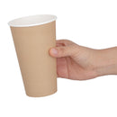 Fiesta Recyclable Takeaway Coffee Cups Single Wall Brown 450ml (Pack of 1000) GF034
