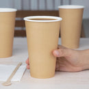 Fiesta Recyclable Takeaway Coffee Cups Single Wall Brown 450ml (Pack of 1000) GF034