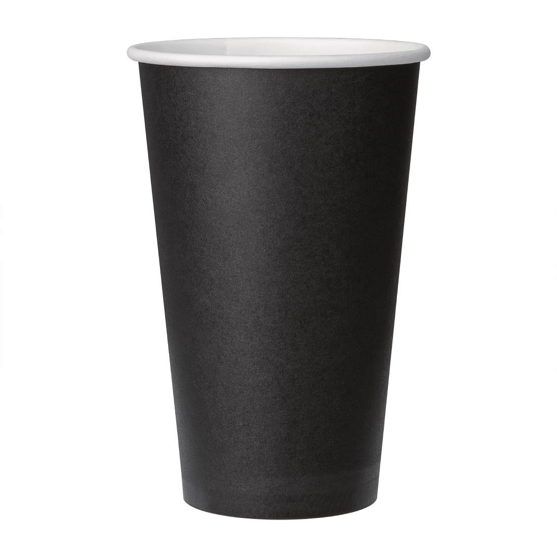 Fiesta Recyclable Takeaway Coffee Cups Single Wall Black 450ml (Pack of 1000) GF044