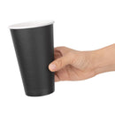 Fiesta Recyclable Takeaway Coffee Cups Single Wall Black 450ml (Pack of 50) GF045