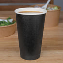 Fiesta Recyclable Takeaway Coffee Cups Single Wall Black 450ml (Pack of 50) GF045