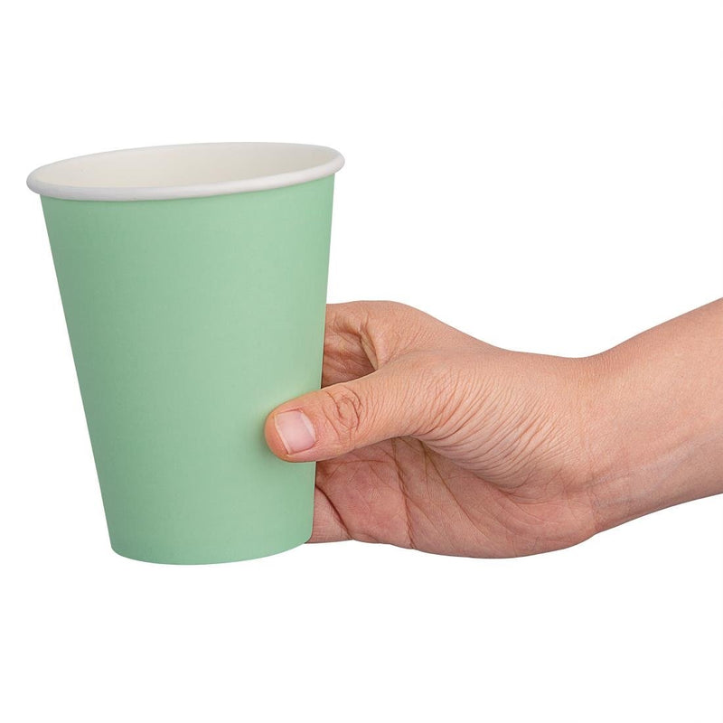 Fiesta Recyclable Takeaway Coffee Cups Single Wall Turquoise 340ml (Pack of 50) GP401