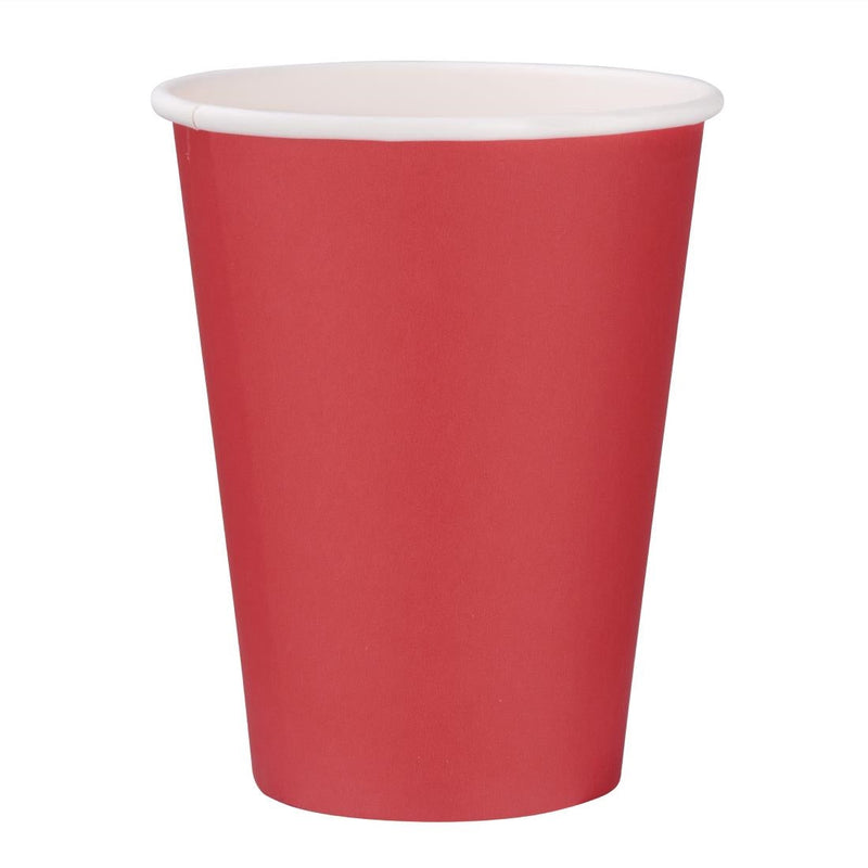 Fiesta Recyclable Takeaway Coffee Cups Single Wall Red 340ml (Pack of 1000) GP410