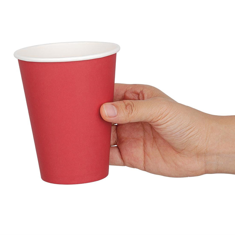 Fiesta Recyclable Takeaway Coffee Cups Single Wall Red 340ml (Pack of 1000) GP410