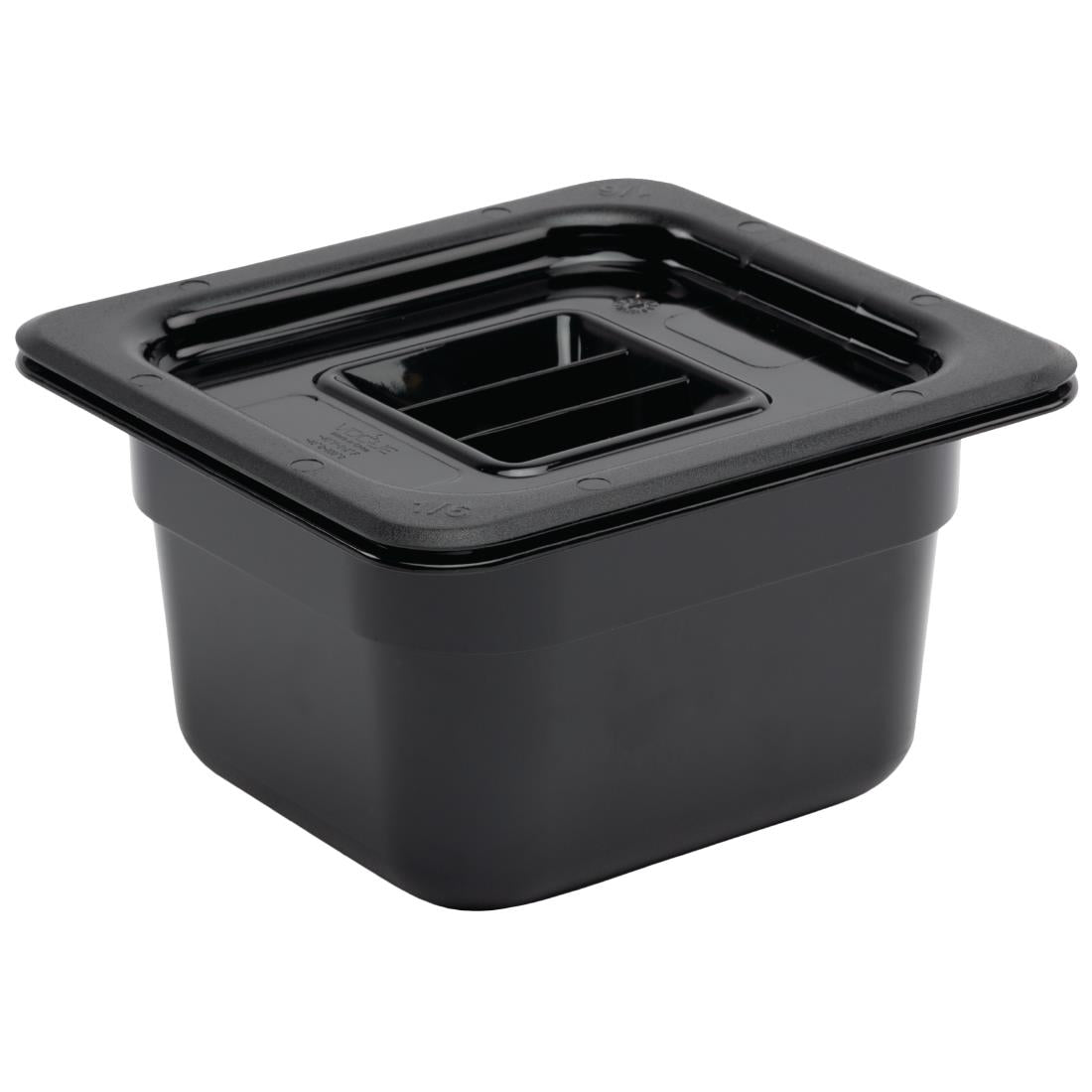 Vogue Black Polycarbonate 1/6 Gastronorm Tray 100mm U470