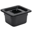 Vogue Black Polycarbonate 1/6 Gastronorm Tray 100mm U470