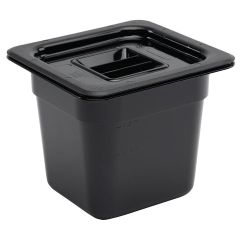 Vogue Black Polycarbonate 1/6 Gastronorm Tray 150mm U471