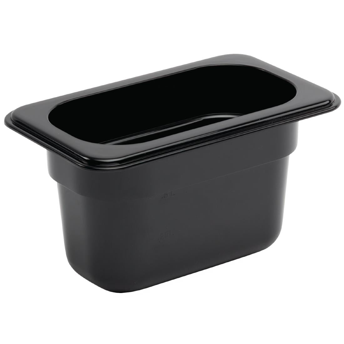 Vogue Black Polycarbonate 1/9 Gastronorm Tray 100mm U473