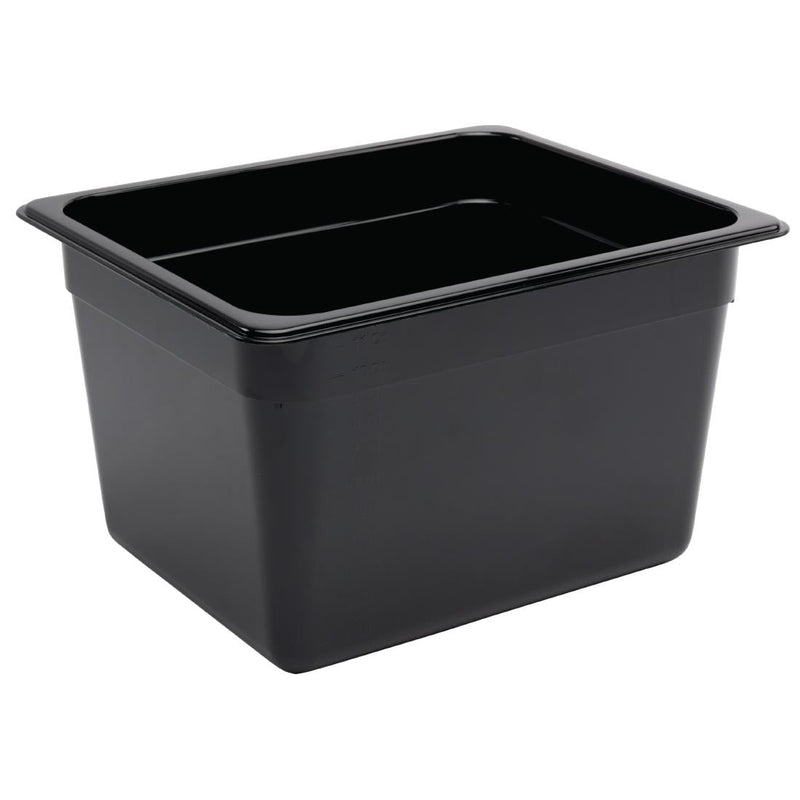 Vogue Black Polycarbonate 1/2 Gastronorm Tray 200mm U461