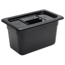 Vogue Black Polycarbonate 1/4 Gastronorm Tray 150mm U468
