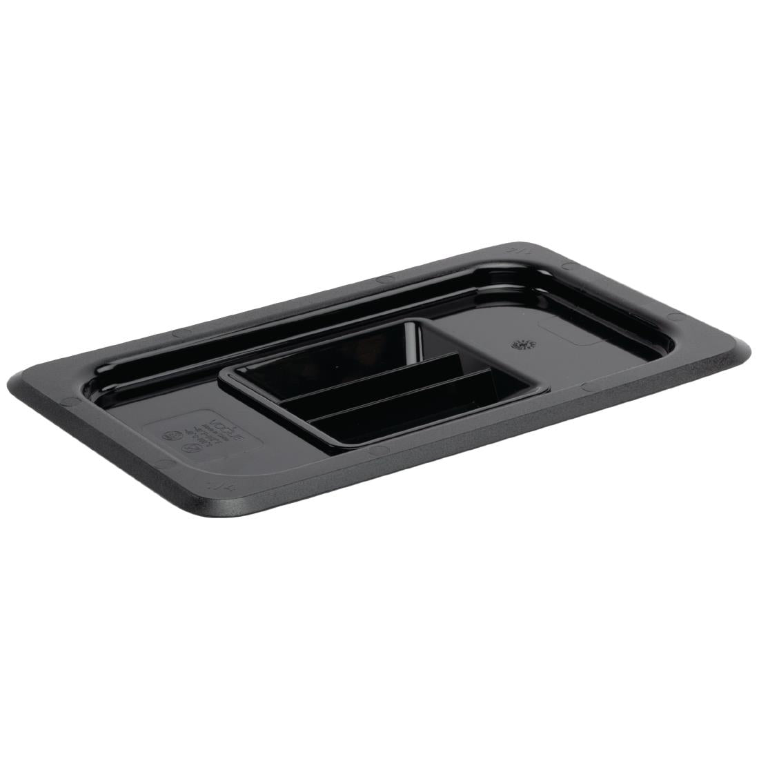Vogue Black Polycarbonate 1/4 Gastronorm Lid U477