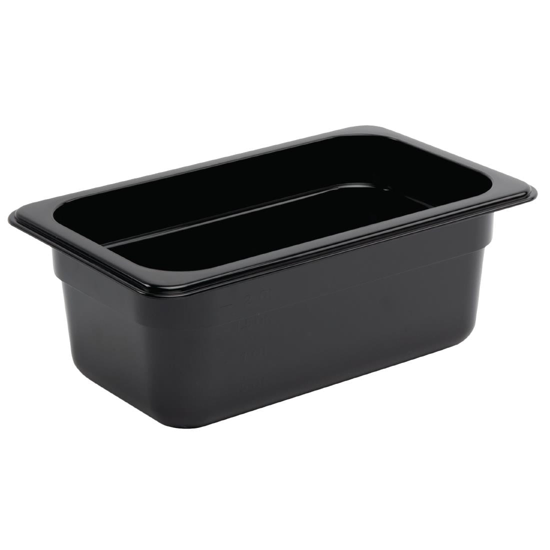 Vogue Black Polycarbonate 1/4 Gastronorm Tray 100mm U467